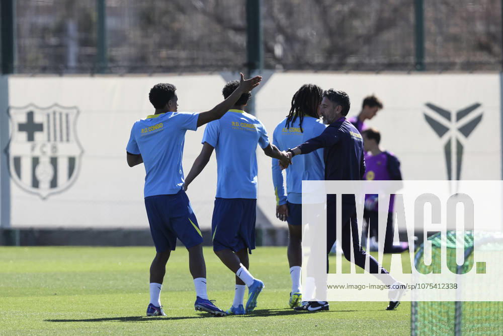 Alejandro Balde and Lamine Yamal during the training day of FC Barcelona, Barca ahead the Spanish League, Laliga EA Sports, football match against Atletico de Madrid at Ciudad Esportiva Joan Gamper on April 03, 2026 in Sant Joan Despi, Barcelona, Spain. FC Barcelona Training And press conference, PK, Pressekonferenz - LaLiga EA Sports - ZUMAa181 20260403_zaa_a181_026