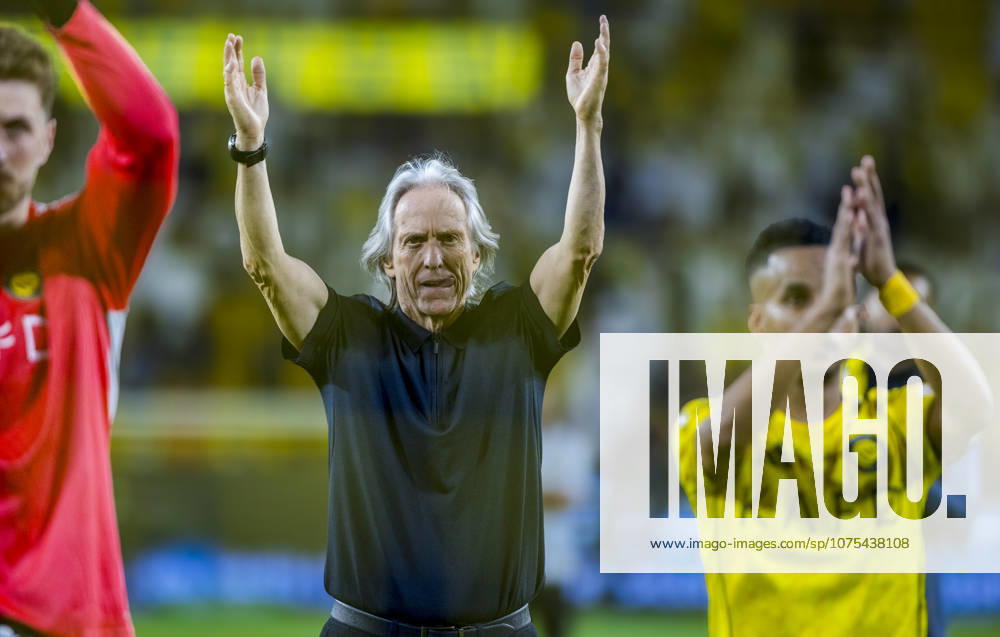 Saudi-Arabien: Fussball Saudi Pro League 2025 2026, 27. Spieltag - Al Nassr FC vs Al Najma - Al-Awwal Park (Saudi Arabien): Freude, Emotionen, Jubel Jorge Jesus (Trainer Al Nassr FC)