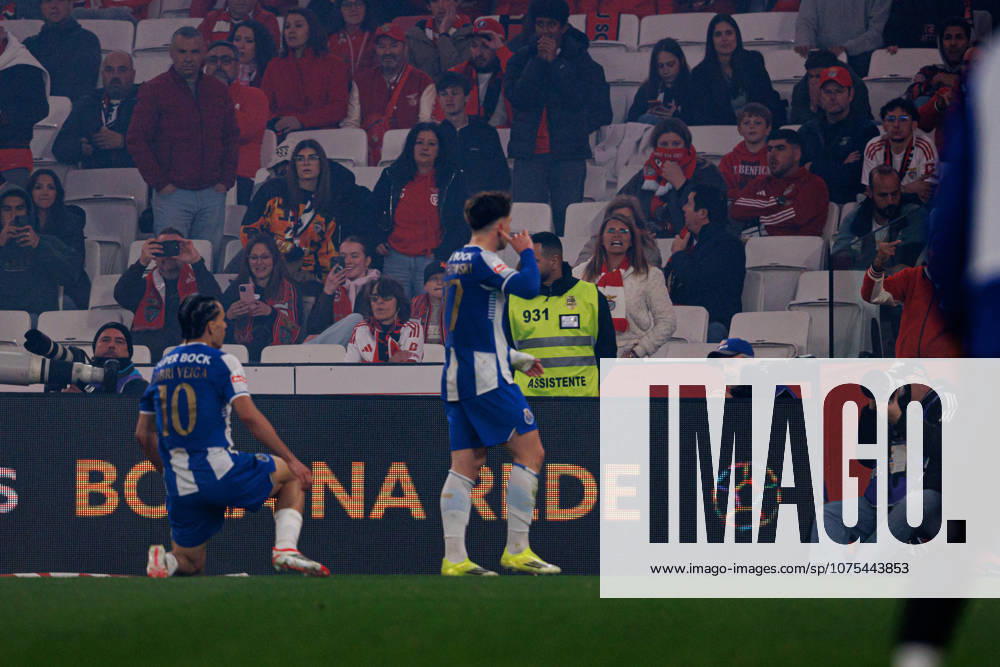 Oskar Pietuszewski seen celebrating after scoring goal during Liga Portugal game between teams of SL Benfica and FC Porto at Estadio Da Luz (Maciej Rogowski Ball Raw Images PT) Lisbon Estadio Da Luz Portugal