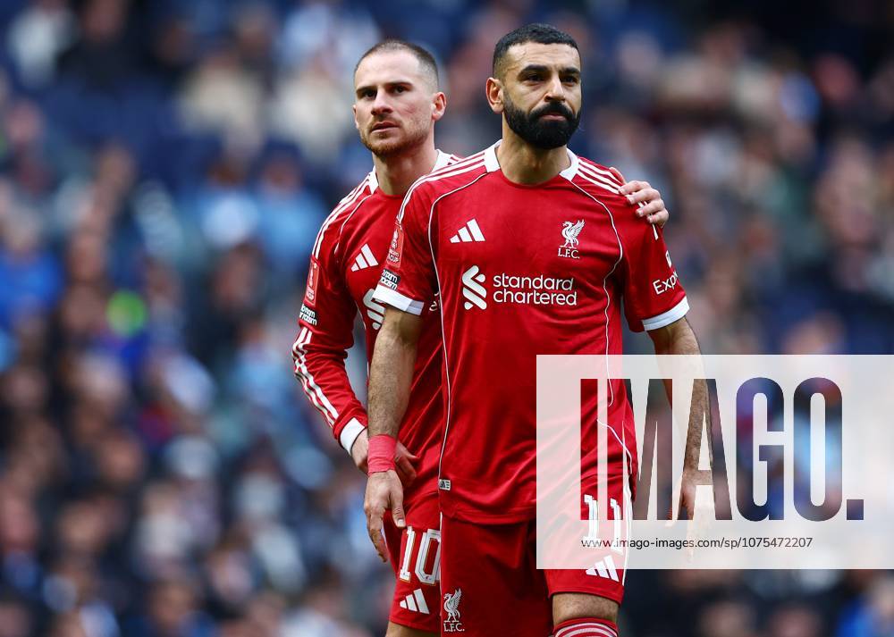 Mohamed Salah and Alexis Mac Allister of Liverpool Manchester City v Liverpool, Emirates FA Cup, Quarter Final, Football, Etihad Stadium, Manchester, UK - 04 Apr 2026Manchester Etihad Stadium United Kingdom