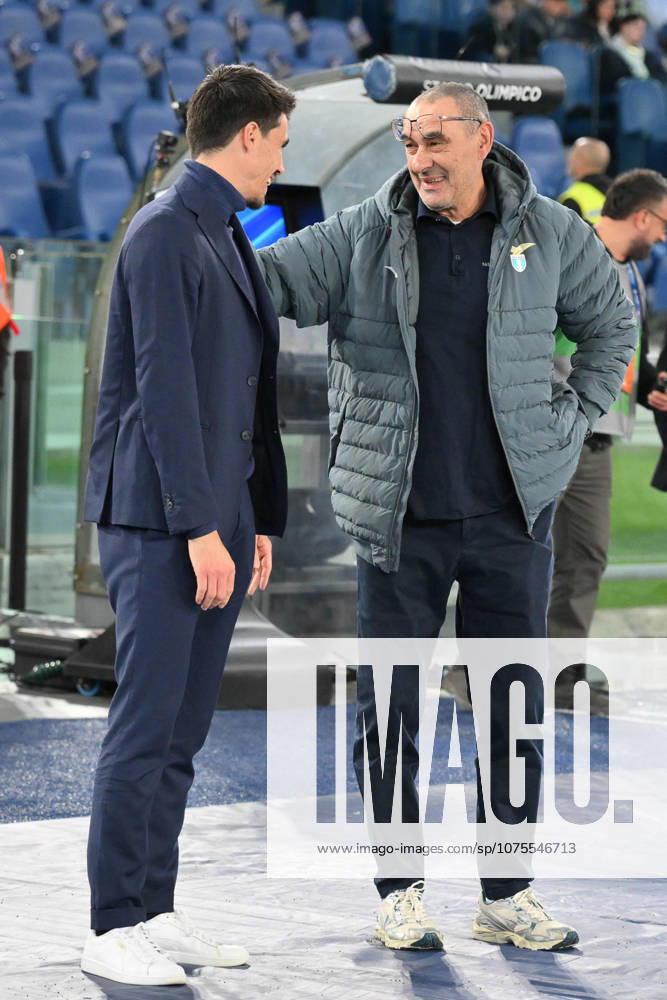 Foto IPP Roberto Ramaccia Roma 4 4 2026 Campionato di Calcio Serie A 2025 2026 Lazio vs Parma Nella foto Carlos Cuesta head coach of Parma, Maurizio Sarri allenatore della Lazio Italy Photo Press - World Copyright Roma italy Italia ITALY