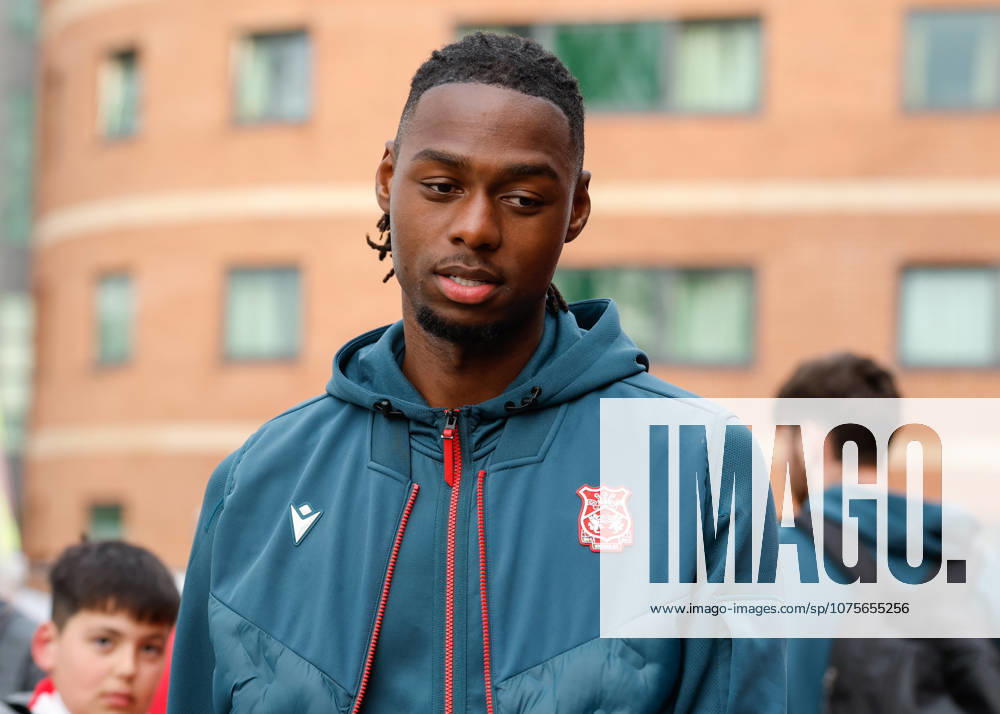 Wrexham, Wales, 7th April 2026. Arthur Okonkwo of Wrexham arrives ahead of the Wrexham vs Southampton Sky Bet Championship match at the SToK Cae Ras, Wrexham. Picture credit should read: Cody Froggatt Sportimage . SPI_007_CF_WREXHAM_V_SOUTHAMPTON SPI-4671-0005