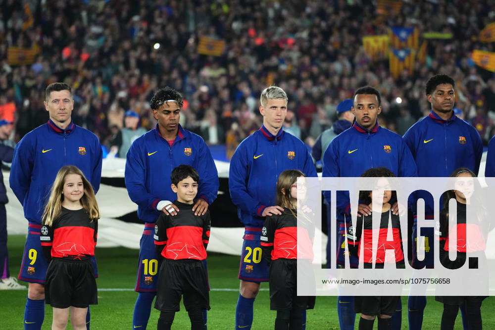 ESP: FC Barcelona, Barca - Atletico de Madrid. UEFA Champions League. Quarter-Finals, first leg. FC Barcelona players during UEFA Champions League match, Quarter-Finals, first leg, between FC Barcelona and Atletico de Madrid played at Spotify Camp Nou Stadium on April 8, 2026 in Barcelona, Spain. kpng