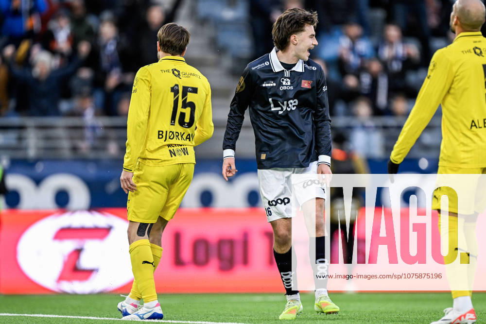 Eliteserien in football 2026 Viking Bodo Glimt Stavanger 20260411 Vikings Simen Kvia Egeskog celebrates after scoring the 4 0 goal during the elite series football match between Viking and Bodo Glimt at Lyse Arena in Stavanger Photo Carina Johansen NTB Stavanger Norway RESTRICTED USE FOR BETTING COMPANIES