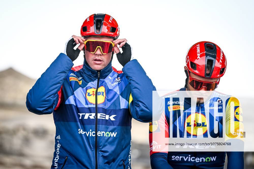 Danish Mads Pedersen of Lidl-Trek and Italian Jonathan Milan of Lidl-Trek pictured at the start of the men s Paris-Roubaix cycling race, Sunday 12 April 2026, around Roubaix, France. The 123rd edition of Paris-Roubaix cycling races will take on Sunday, with the women riding 143,1 km the men riding 258,3 km on Sunday. ELIASxROM x170551151x