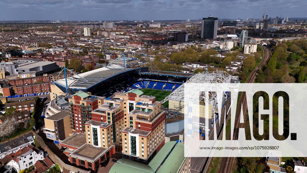 12th April 2026; Stamford Bridge, Chelsea, London, England: Premier League Football, Chelsea versus Manchester City; Aerial view of Stamford Bridge JPxFletcher