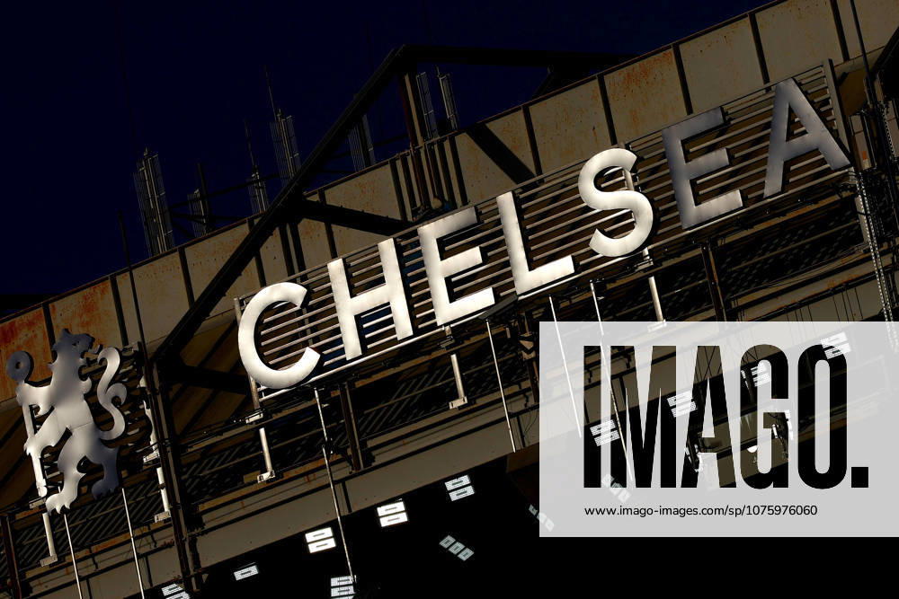 12th April 2026; Stamford Bridge, Chelsea, London, England: Premier League Football, Chelsea versus Manchester City; Sunlight shining over the Chelsea banner above Stamford Bridge JPxFletcher