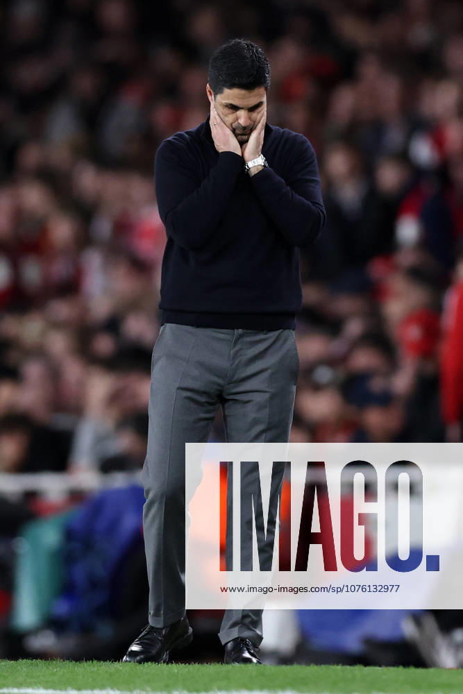 London, England, 15th April 2026. Mikel Arteta manager of Arsenal during the Arsenal vs Sporting Lisbon UEFA Champions League quarter final 2nd leg match at the Emirates Stadium, London. Picture credit should read: David Klein Sportimage . SPI_048_DK_Arsenal_Sporting_Lisbon SPI-4686-0048