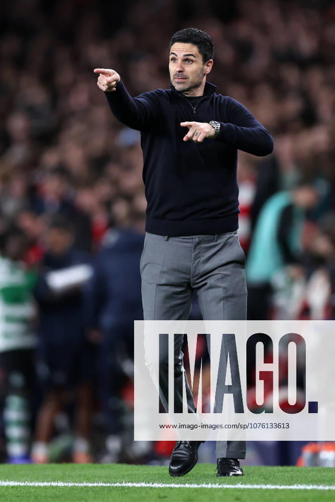 London, England, 15th April 2026. Mikel Arteta manager of Arsenal during the Arsenal vs Sporting Lisbon UEFA Champions League quarter final 2nd leg match at the Emirates Stadium, London. Picture credit should read: David Klein Sportimage . SPI_055_DK_Arsenal_Sporting_Lisbon SPI-4686-0055
