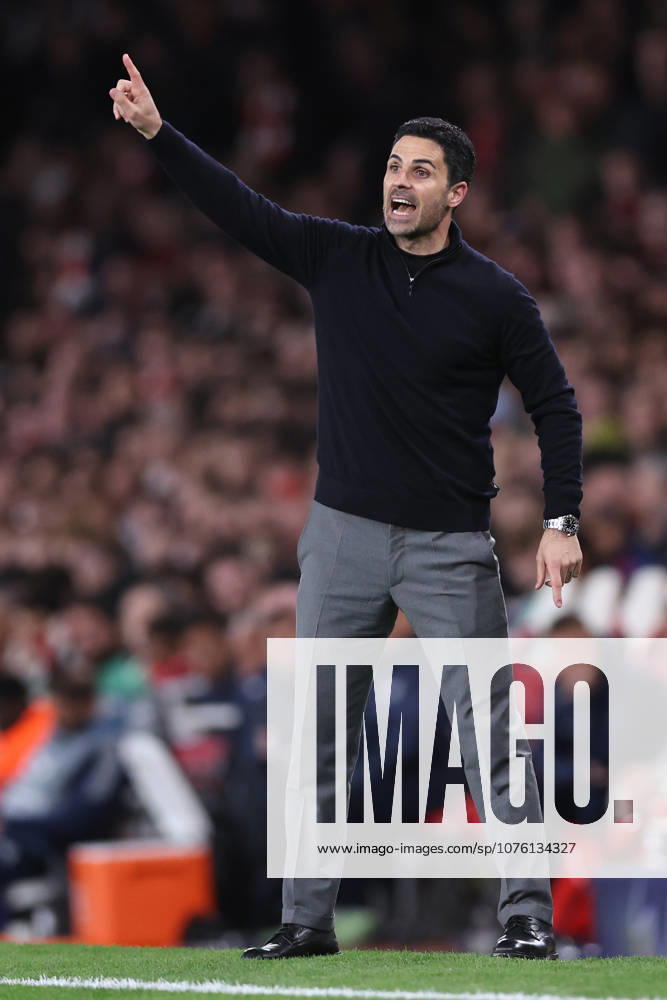 London, England, 15th April 2026. Mikel Arteta manager of Arsenal during the Arsenal vs Sporting Lisbon UEFA Champions League quarter final 2nd leg match at the Emirates Stadium, London. Picture credit should read: David Klein Sportimage . SPI_059_DK_Arsenal_Sporting_Lisbon SPI-4686-0059