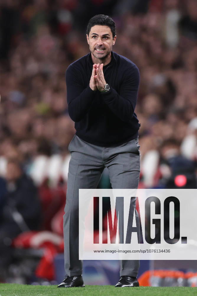 London, England, 15th April 2026. Mikel Arteta manager of Arsenal during the Arsenal vs Sporting Lisbon UEFA Champions League quarter final 2nd leg match at the Emirates Stadium, London. Picture credit should read: David Klein Sportimage . SPI_063_DK_Arsenal_Sporting_Lisbon SPI-4686-0063