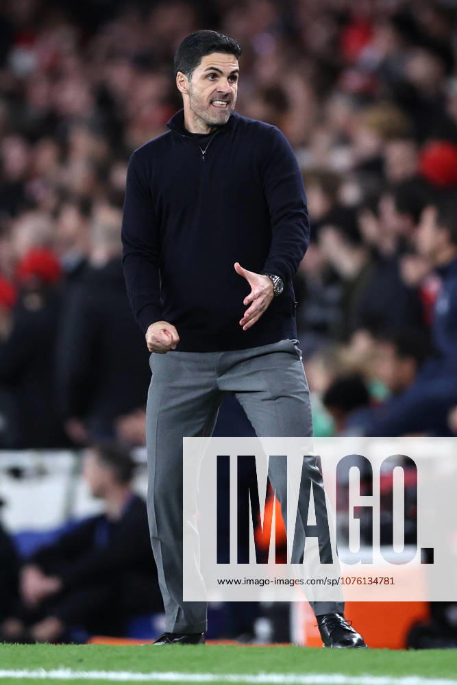 London, England, 15th April 2026. Mikel Arteta manager of Arsenal reacts during the Arsenal vs Sporting Lisbon UEFA Champions League quarter final 2nd leg match at the Emirates Stadium, London. Picture credit should read: David Klein Sportimage . SPI_064_DK_Arsenal_Sporting_Lisbon SPI-4686-0064