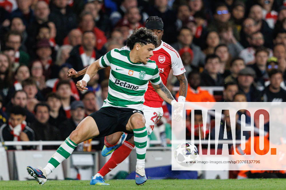 Maxi Araujo seen during UEFA Champions League quarterfinal game between teams of Arsenal FC and Sporting CP at Emirates Stadium (Maciej Rogowski Ball Raw Images) London Emirates Stadium United Kingdom