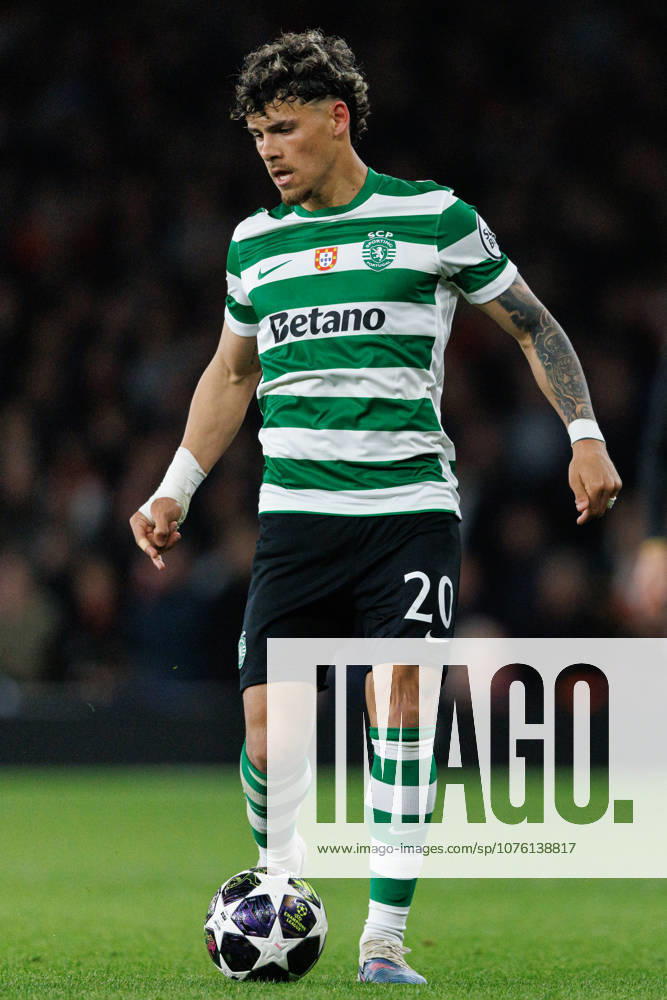 Maxi Araujo seen during UEFA Champions League quarterfinal game between teams of Arsenal FC and Sporting CP at Emirates Stadium (Maciej Rogowski Ball Raw Images) London Emirates Stadium United Kingdom