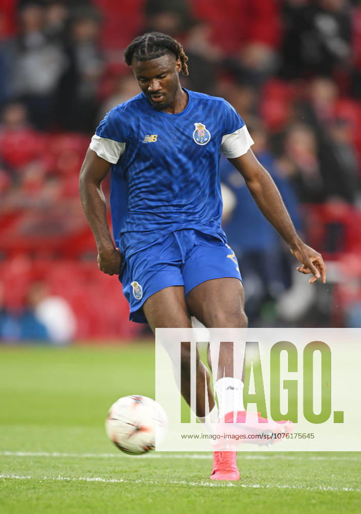 Nottingham, England, 16th April 2026. Terem Moffi of FC Porto warm up before the Nottingham Forest vs FC Porto UEFA Europa League quarter final 2nd leg match at the City Ground, Nottingham. Picture credit should read: Harriet Massey Sportimage . SPI_026_FOREST_V_PORTO SPI-4690-0028