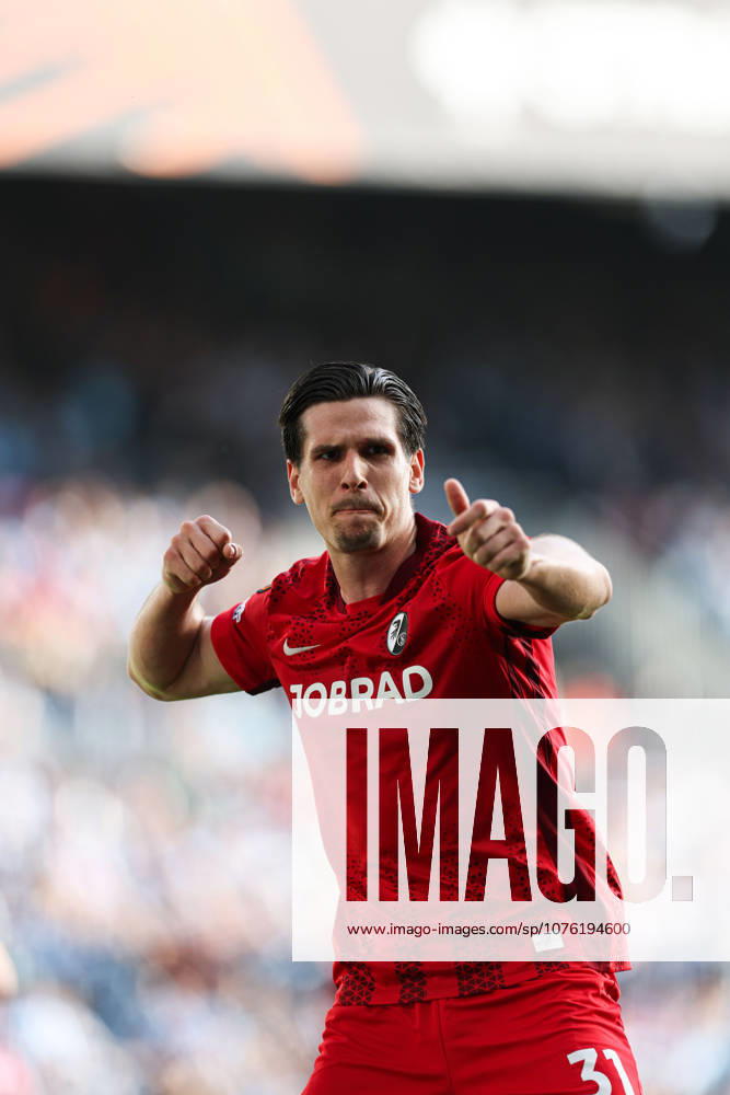 Real Club Celta v SC Freiburg - UEFA Europa League 2025 26 Quarter-Final Second Leg Igor Matanovic of SC Freiburg celebrates a goal during the UEFA Europa League 2025 26 Quarter-Final Leg Two match between Real Club Celta and SC Freiburg at Estadio Balaidos in Vigo, Spain, on April 16, 2026. vigo Vigo Spain