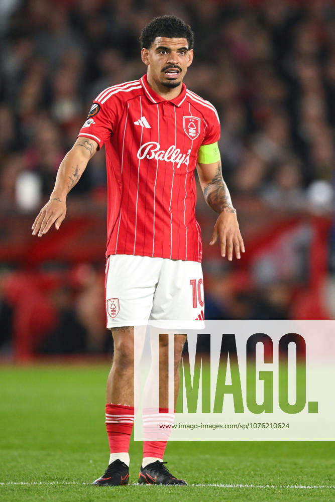 Nottingham, England, 16th April 2026. Morgan Gibbs-White of Nottingham Forest commands teammates during the Nottingham Forest vs FC Porto UEFA Europa League quarter final 2nd leg match at the City Ground, Nottingham. Picture credit should read: Harriet Massey Sportimage . SPI_074_FOREST_V_PORTO SPI-4690-0086