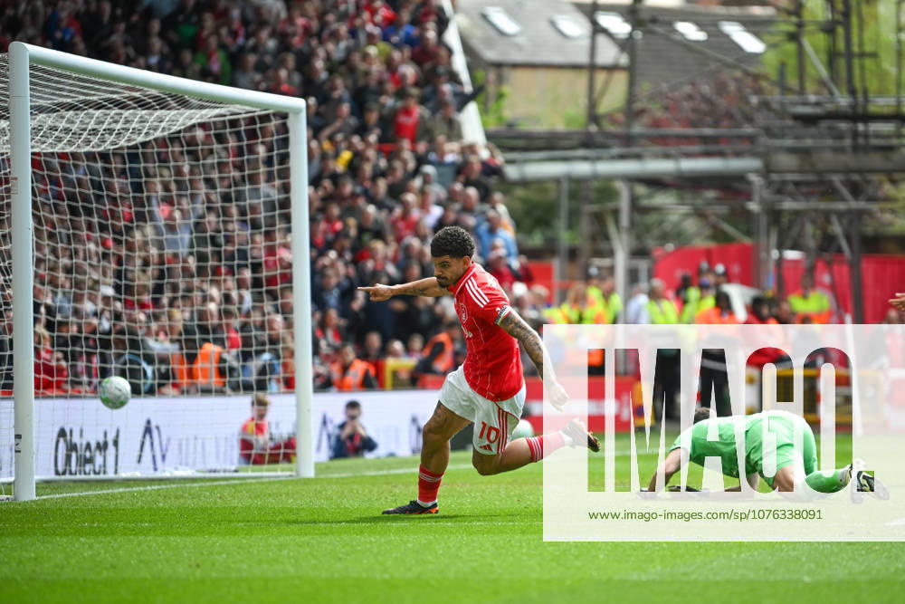 Nottingham, England, 19th April 2026. Morgan Gibbs-White of Nottingham Forest celebrates scoring an equalising goal for his team to make it 1-1 during the Nottingham Forest vs Burnley Premier League match at the City Ground, Nottingham. Picture credit should read: Harriet Massey Sportimage . SPI_066_FOREST_V_BURNLEY SPI-4702-0061