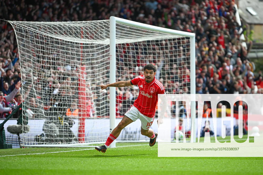 Nottingham, England, 19th April 2026. Morgan Gibbs-White of Nottingham Forest celebrates scoring an equalising goal for his team to make it 1-1 during the Nottingham Forest vs Burnley Premier League match at the City Ground, Nottingham. Picture credit should read: Harriet Massey Sportimage . SPI_067_FOREST_V_BURNLEY SPI-4702-0062