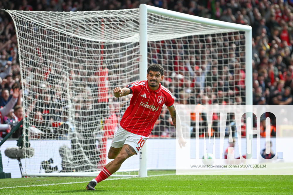 Nottingham, England, 19th April 2026. Morgan Gibbs-White of Nottingham Forest celebrates scoring an equalising goal for his team to make it 1-1 during the Nottingham Forest vs Burnley Premier League match at the City Ground, Nottingham. Picture credit should read: Harriet Massey Sportimage . SPI_068_FOREST_V_BURNLEY SPI-4702-0063