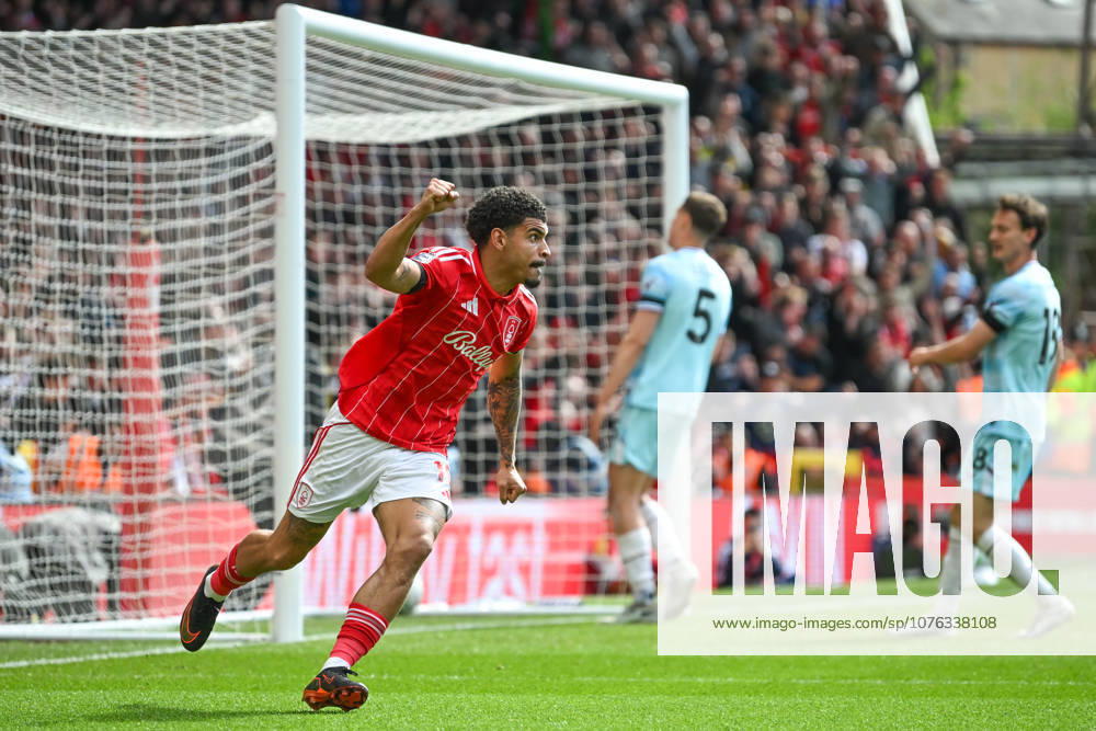 Nottingham, England, 19th April 2026. Morgan Gibbs-White of Nottingham Forest celebrates scoring an equalising goal for his team to make it 1-1 during the Nottingham Forest vs Burnley Premier League match at the City Ground, Nottingham. Picture credit should read: Harriet Massey Sportimage . SPI_069_FOREST_V_BURNLEY SPI-4702-0064
