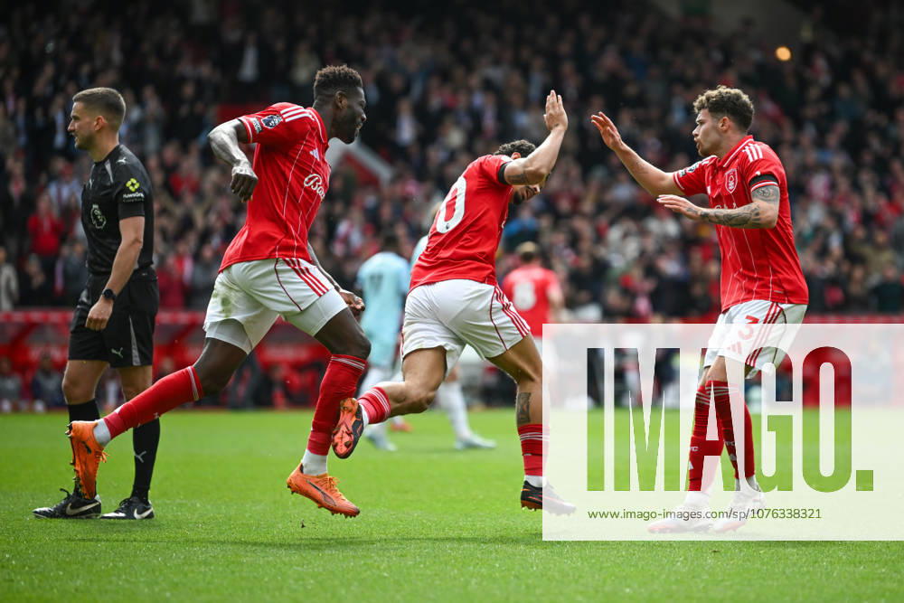 Nottingham, England, 19th April 2026. Morgan Gibbs-White of Nottingham Forest celebrates scoring an equalising goal for his team to make it 1-1 during the Nottingham Forest vs Burnley Premier League match at the City Ground, Nottingham. Picture credit should read: Harriet Massey Sportimage . SPI_074_FOREST_V_BURNLEY SPI-4702-0069