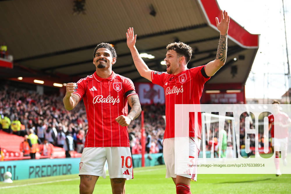 Nottingham, England, 19th April 2026. Morgan Gibbs-White of Nottingham Forest celebrates scoring a third goal for his side to complete his hat-trick during the Nottingham Forest vs Burnley Premier League match at the City Ground, Nottingham. Picture credit should read: Harriet Massey Sportimage . SPI_080_FOREST_V_BURNLEY SPI-4702-0074