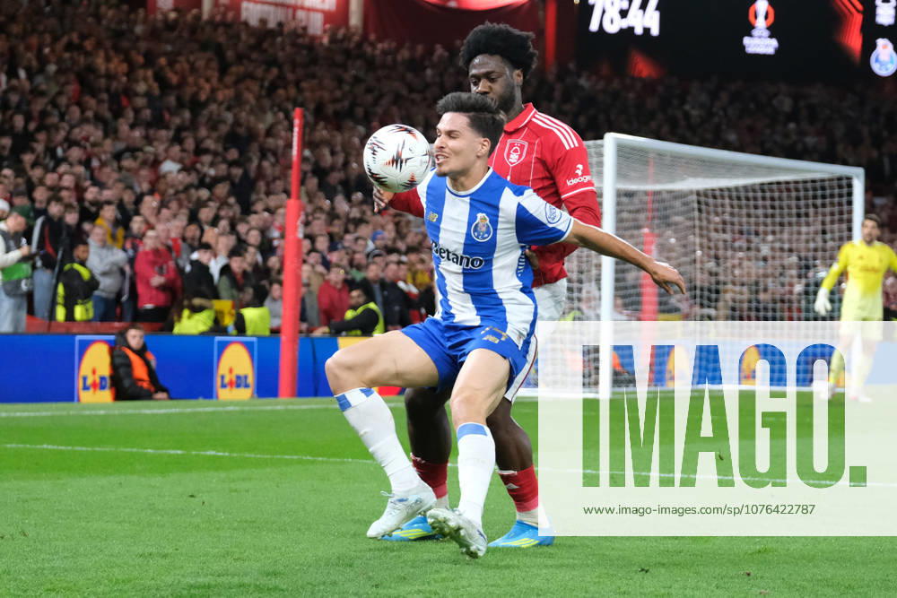 Nottingham Forest v FC Porto - UEFA Europa League Quarter Final Ola Aina of Nottingham Forest and Francisco Moura of FC Porto seen in action during the UEFA Europa league quarter final football match between Nottingham Forest and FC Porto. Final score : Nottingham Forest 1 : 0 FC Porto Nottingham United Kingdom