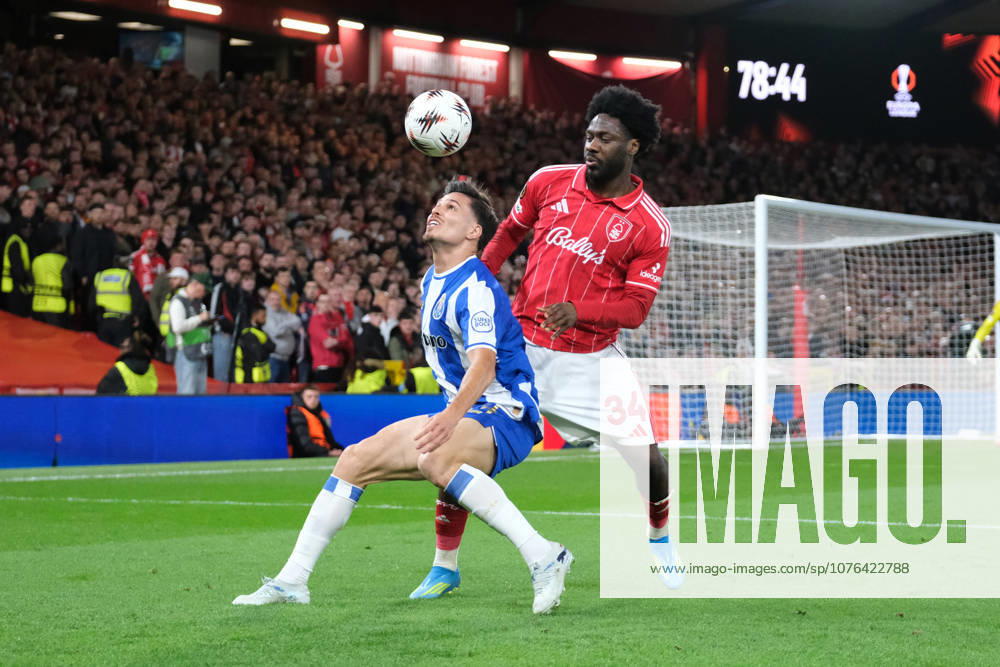Nottingham Forest v FC Porto - UEFA Europa League Quarter Final Francisco Moura of FC Porto and Ola Aina of Nottingham Forest seen in action during the UEFA Europa league quarter final football match between Nottingham Forest and FC Porto. Final score : Nottingham Forest 1 : 0 FC Porto Nottingham United Kingdom