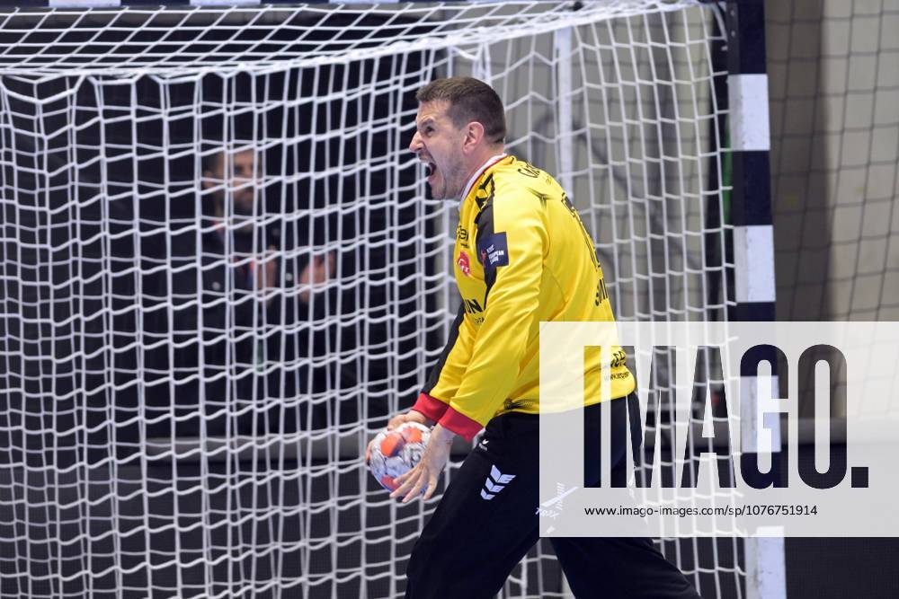 Jubel bei Nebojsa Simic (Torwart MT Melsungen 16) , GER, MT Melsungen - FC Porto (POR), Handball, EHF European League Maenner, Quarter-Final, Saison 2025 2026, 28.04.2026, GER, MT Melsungen - FC Porto, Handball, EHF Maenner, Quarter-Final, Saison 2025 2026, 28.04.2026 Kassel