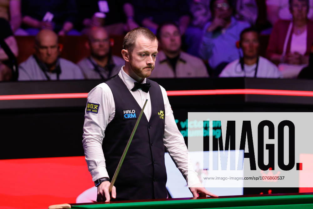Mark Allen of Northern Ireland reacts in the Semifinal match against Wu Yize of China on day 14 of Halo World Championship, WM, Weltmeisterschaft 2026 at Crucible Theatre on May 1, 2026 in Sheffield, England.