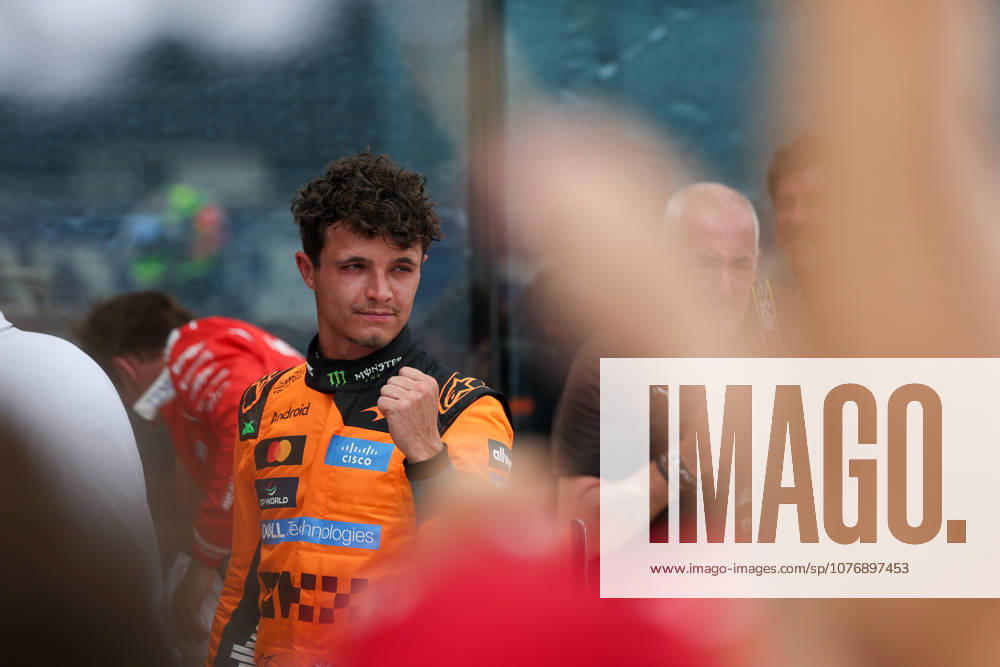 2nd May 2026; Miami International Autodrome, Miami, Florida, United States of America; 2026 FIA Formula 1 Miami Grand Prix; Sprint Race; Lando Norris (1) of Great Britain and McLaren Mastercard F1 Team pumps his fist towards fans after winning the Sprint Race DavidxBuono