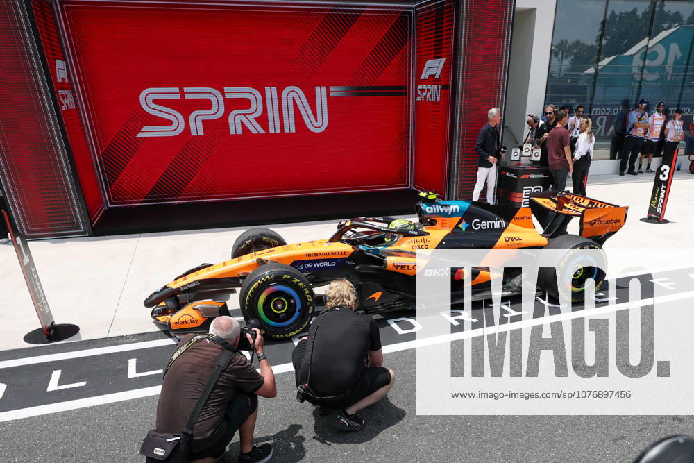2nd May 2026; Miami International Autodrome, Miami, Florida, United States of America; 2026 FIA Formula 1 Miami Grand Prix; Sprint Race; Lando Norris (1) of Great Britain and McLaren Mastercard F1 Team pulls into the Parc Ferme after winning the Sprint Race DavidxBuono