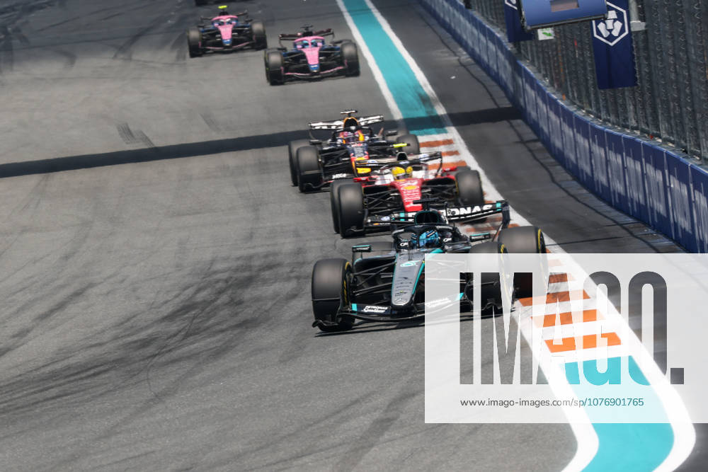 2nd May 2026; Miami International Autodrome, Miami, Florida, United States of America; 2026 FIA Formula 1 Miami Grand Prix; Sprint Race; George Russell (63) of Great Britain and Mercedes-AMG PETRONAS Formula One Team heads into turn one DavidxBuono