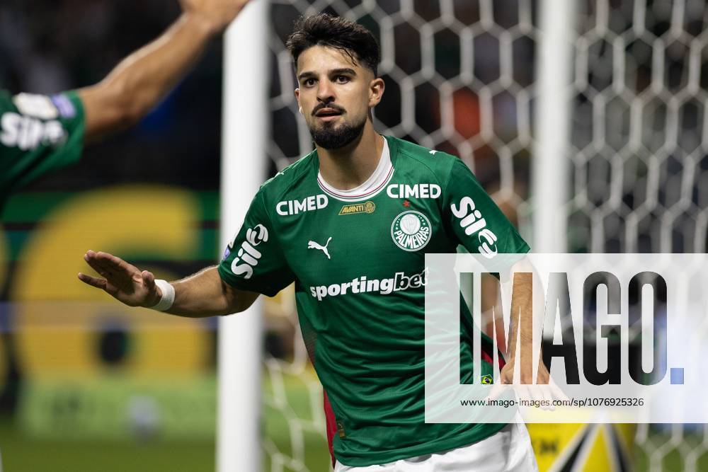 Match between Palmeiras and Santos, valid for the 2026 Brazilian Championship. Sao Paulo (SP), 02 05 2026 - Brasileirao Palmeiras vs Santos - Player Flaco Lopez scores and celebrates his goal during the match between Palmeiras and Santos, valid for the 14th round of the Brazilian football championship, at Allianz Parque on Saturday night, May 2nd, 2026, Brazil. Credit: William Oliveira PhD Press TheNews2(Foto: Phd Press Thenews2 imago images) SPO