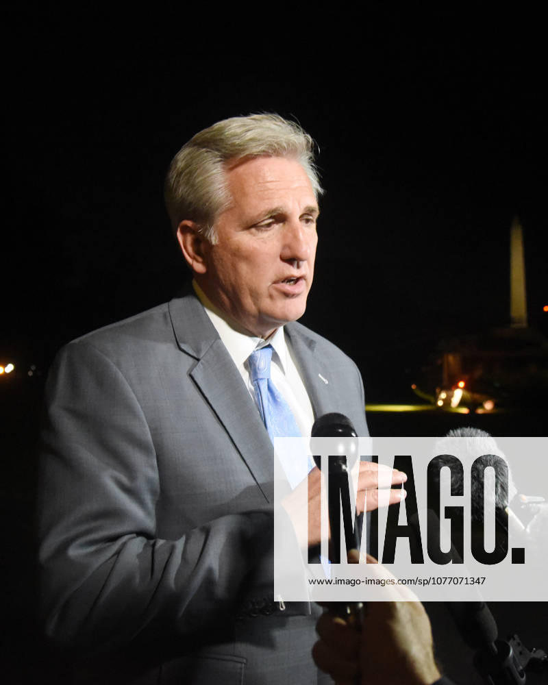 Washington, District of Columbia, United States of America - United States House Majority Leader Kevin McCarthy (Republican of California) speaks to the press on the South Lawn after US President Donald J. Trump and first lady Melania Trump returned to the White House from Las Vegas, Nevada October 4, 2017. .Credit: Olivier Douliery Pool via CNP