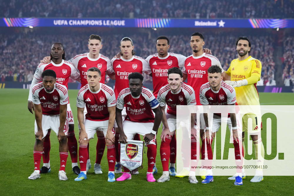 Arsenal FC v Atletico de Madrid - UEFA Champions League LONDON, UNITED KINGDOM - MAY 5: Arsenal line up during the UEFA Champions League 2025 26 Semi Final Second Leg match between Arsenal FC and Atletico de Madrid at Arsenal Stadium on May 5, 2026 in London, United Kingdom. Jose Hernandez Anadolu London United Kingdom. Editorial use only. Please get in touch for any other usage.