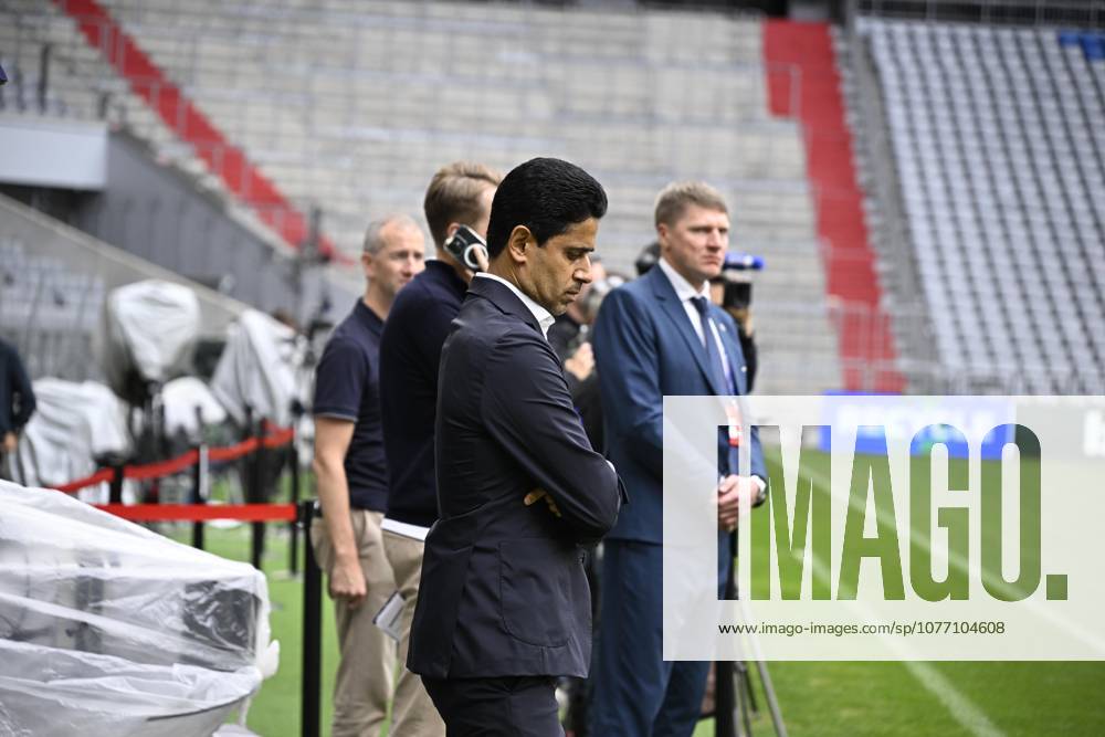 Al khelaifi (nasser) FOOT LIGUE DES CHAMPIONS 2026 ENTRAINEMENT PSG ALLIANZ ARENA MUNICH ALLEMAGNE 05 05 2026 MANTEY STEPHANE avant bayern munich psg MUNICH ALLIANZ ARENA Allemagne GermanyxJapanxUKxFrancexBelgiumxOUT