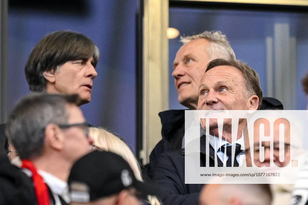 Joachim Löw, Christian Streich and Hans-Joachim Watzke Looks on during the UEFA Europa League 2025 26 Semi-Final Second Leg match between Club Freiburg and SC Braga at Stadion am Wolfswinkel on May 7, 2026 in Freiburg im Breisgau, Germany. (Photo by Harry Langer DeFodi Images) -