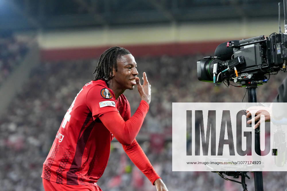 Johan Manzambi (SC Freiburg, 44) Torjubel, Emotionen, Torschuss, Abschluss, Torerfolg, Tor, Treffer , Deutschland, Fussball, UEFA Europa League, Halbfinale, Rückspiel, 2025 2026, SC Freiburg vs. SC Braga, 07.05.2026, Europa-Park Stadion, Freiburg Freiburg Europa-Park Stadion Baden-Württemberg Deutschland
