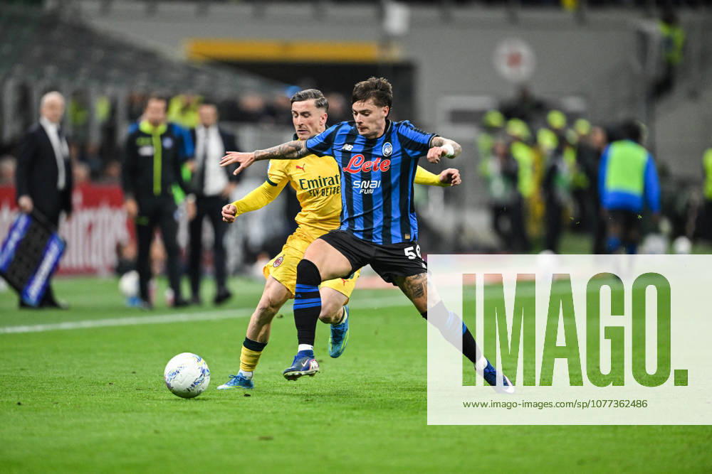 CALCIO - Serie A - AC Milan vs Atalanta BC Photo by IPA ABACAPRESS.COM84554151 - Alexis Saelemaekers of AC Milan and Nicola Zalewski Atalanta BC in action during the Italian Serie A football match between AC Milan and Atalanta BC on 10 of May 2026 at Giuseppe Meazza San Siro Siro stadium in Milan, Italy. Credit: Tiziano Ballabio Milan Italy