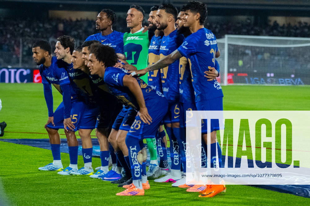 Pumas UNAM players pose during the Liga MX quarter-final match between Pumas UNAM and Club America at the Estadio Olimpico Universitario. on May 10, 2026 in Mexico City, Mexico. Mexico City Mexico - ZUMAe321 20260510_zsa_e321_003