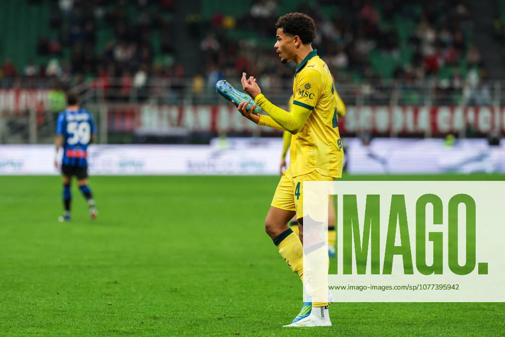 AC Milan vs Atalanta BC, Serie A football, Milano, Italy Zachary Athekame of AC Milan protests during Serie A 2025 26 football match between AC Milan and Atalanta BC at San Siro Stadium in Milan, Italy Italy, Milan, Milan, San Siro Stadium