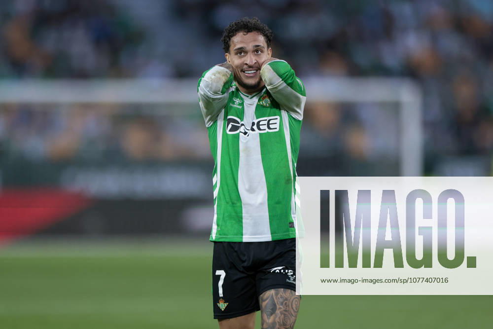 Real Betis V Elche CF - La Liga EA Sports Antony Matheus dos Santos of Real Betis reacts to a missed opportunity during the La Liga EA Sports match between Real Betis and Elche CF at La Cartuja Stadium in Seville, Spain, on May 12, 2026. Seville Spain