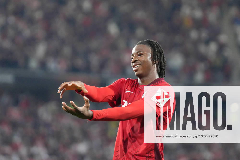 Johan Manzambi (SC Freiburg, 44) Torjubel, Emotionen, Torschuss, Abschluss, Torerfolg, Tor, Treffer , Deutschland, Fussball, UEFA Europa League, Halbfinale, Rückspiel, 2025 2026, SC Freiburg vs. SC Braga, 07.05.2026, Europa-Park Stadion, Freiburg Freiburg Europa-Park Stadion Baden-Württemberg Deutschland