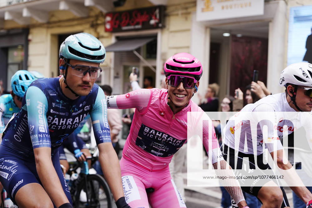 Portugals Afonso Oliveira Eulalio of Bahrain Victorious pink jersey during Stage 7 of the Giro dItalia from Formia to Blockhaus, Italy. Friday May 15, 2026.
