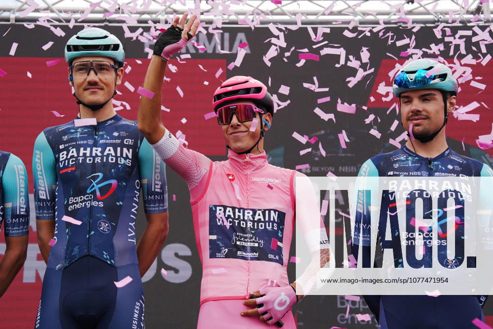 Portugals Afonso Oliveira Eulalio of Bahrain Victorious pink jersey during Stage 7 of the Giro dItalia from Formia to Blockhaus, Italy. Friday May 15, 2026.