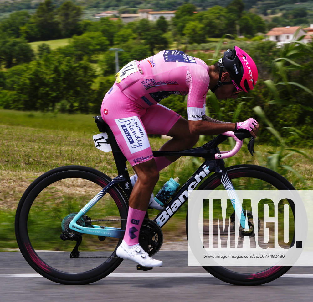 Portugals Afonso Oliveira Eulalio of Bahrain Victorious during Stage 7 of the Giro dItalia, from Formia to Blockhaus, Italy, Friday