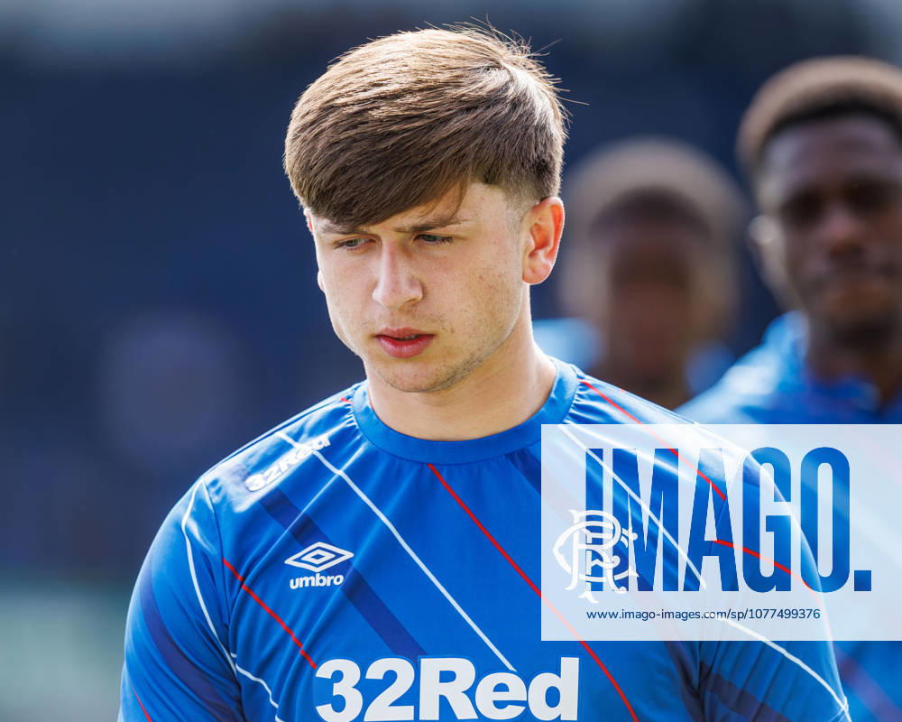16th May 2026; Falkirk Stadium, Falkirk, Scotland; Scottish Premiership Football, Falkirk versus Rangers; Mikey Moore of Rangers warms up ahead of kick off WMxSportsxMedia