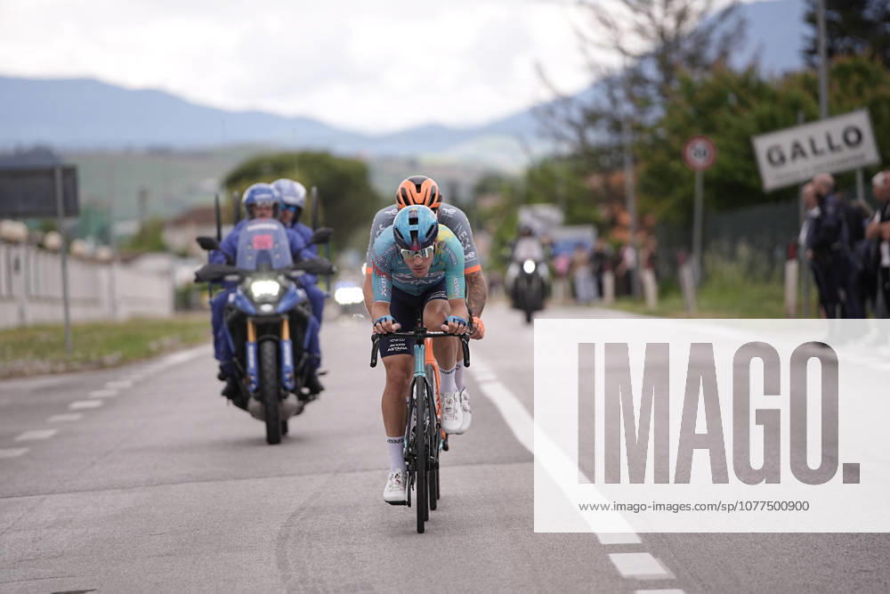 Italys Alberto Bettiol of XDS Astana Team, Italys Filippo Ganna of Netcompany Ineos runaway during Stage 8 of the Giro dItalia, from Chieti to Fermo, Italy, Saturday